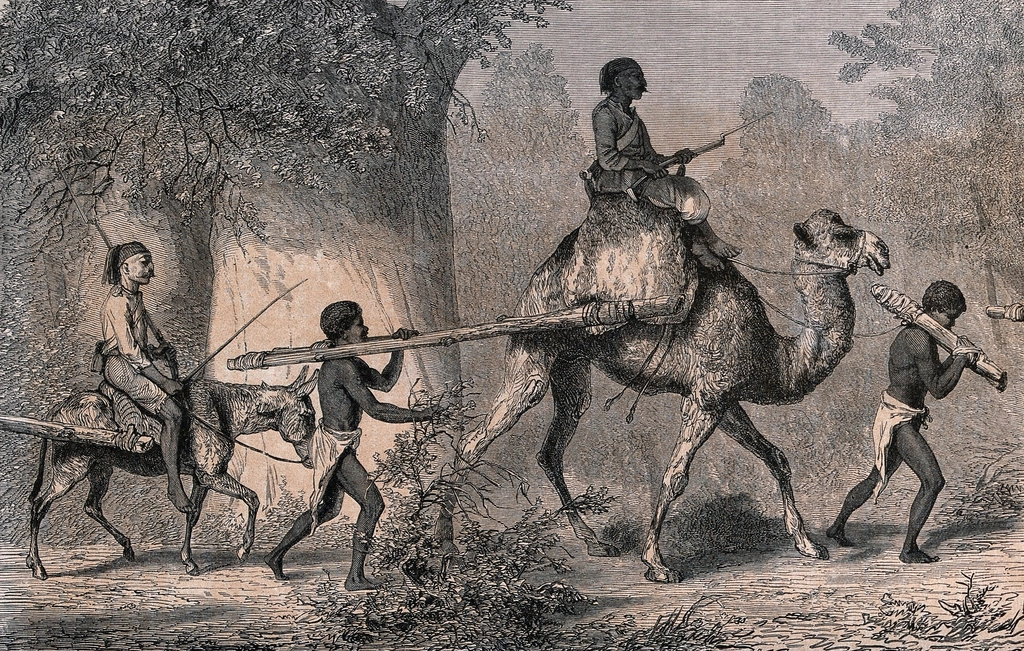 Slavery Sudan: people fastened neck