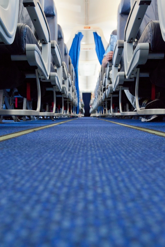 Passenger economy seats commercial plane