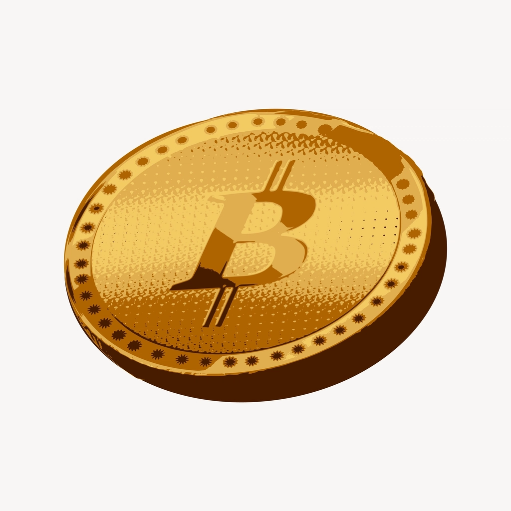 Gold Bitcoin clipart, finance, trading