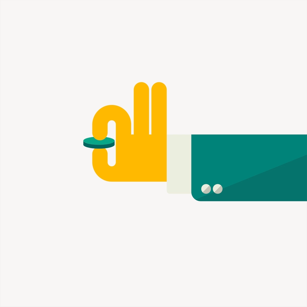 Hand coin clipart, investment illustration