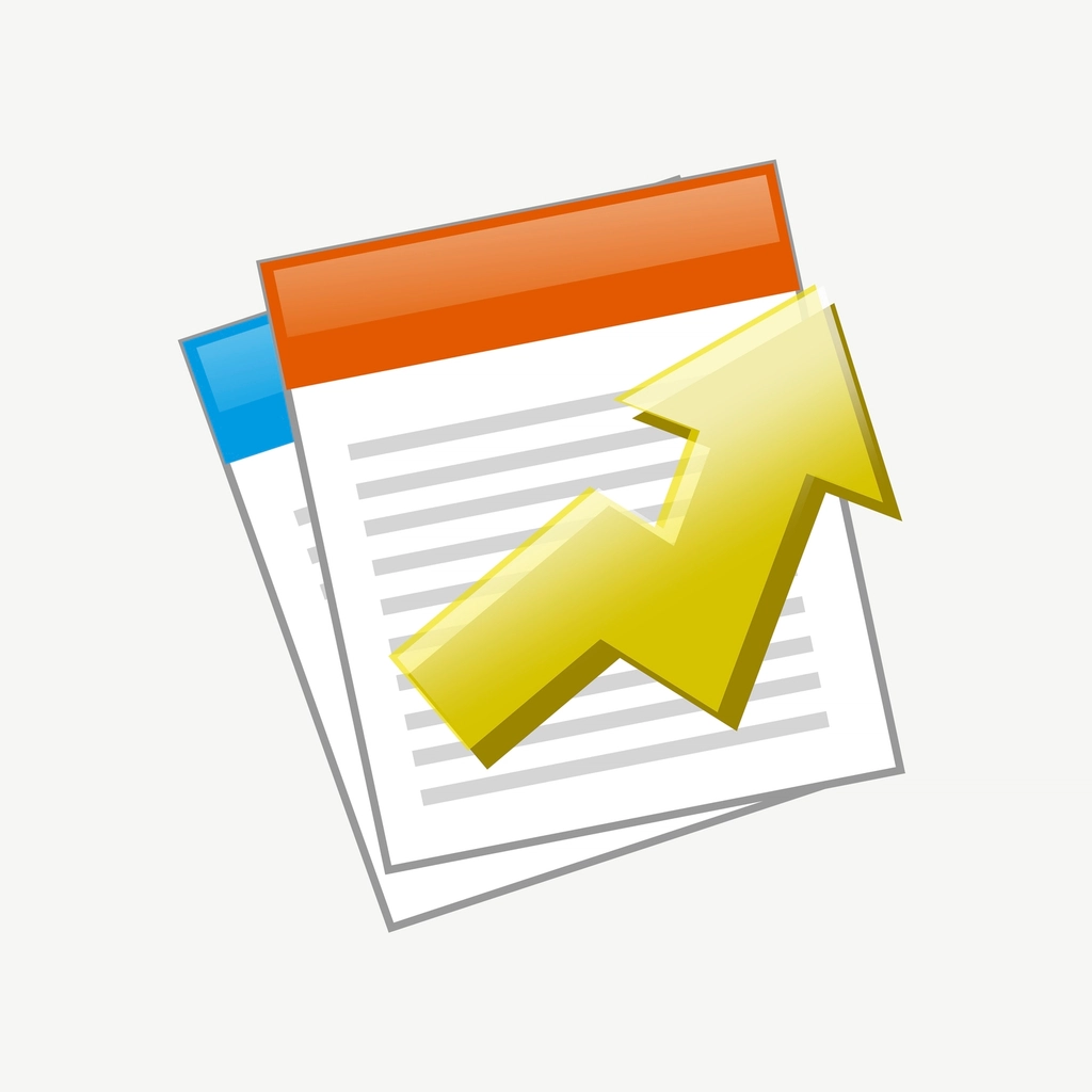 Business growth report clipart psd