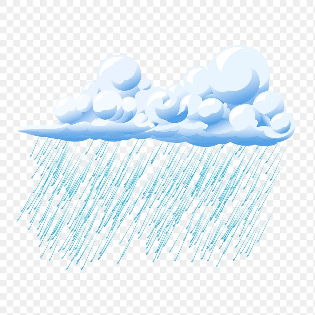 Rain cloud png sticker, hand