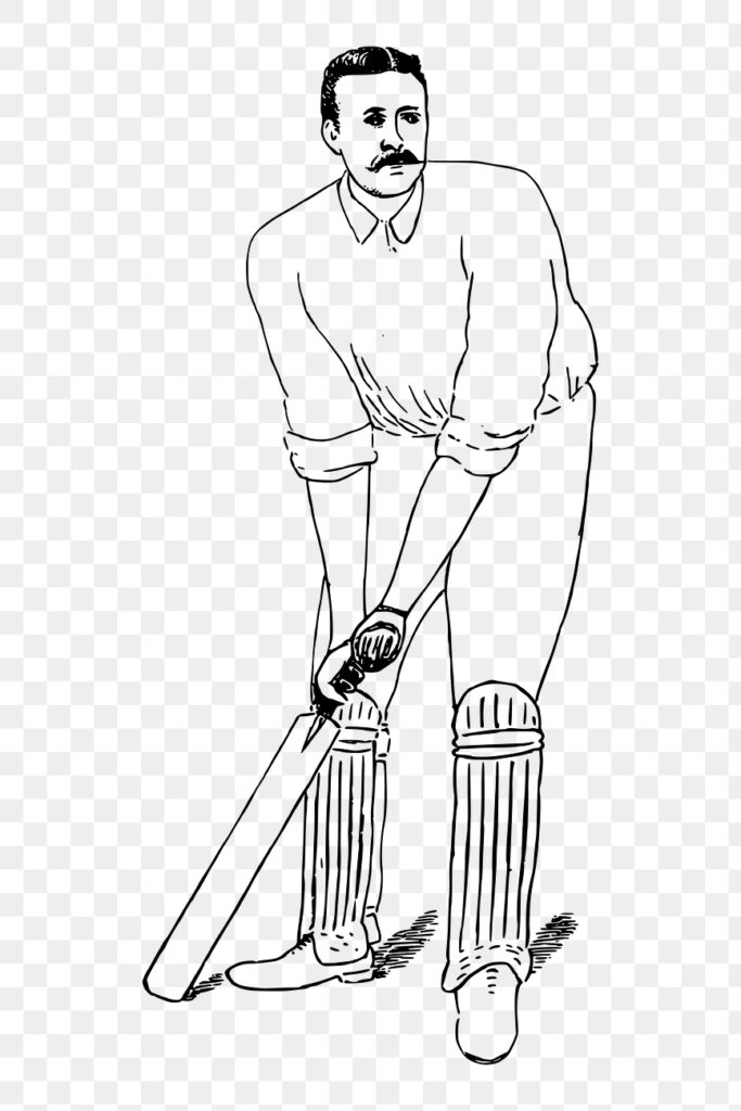 Cricket player png, vintage sport