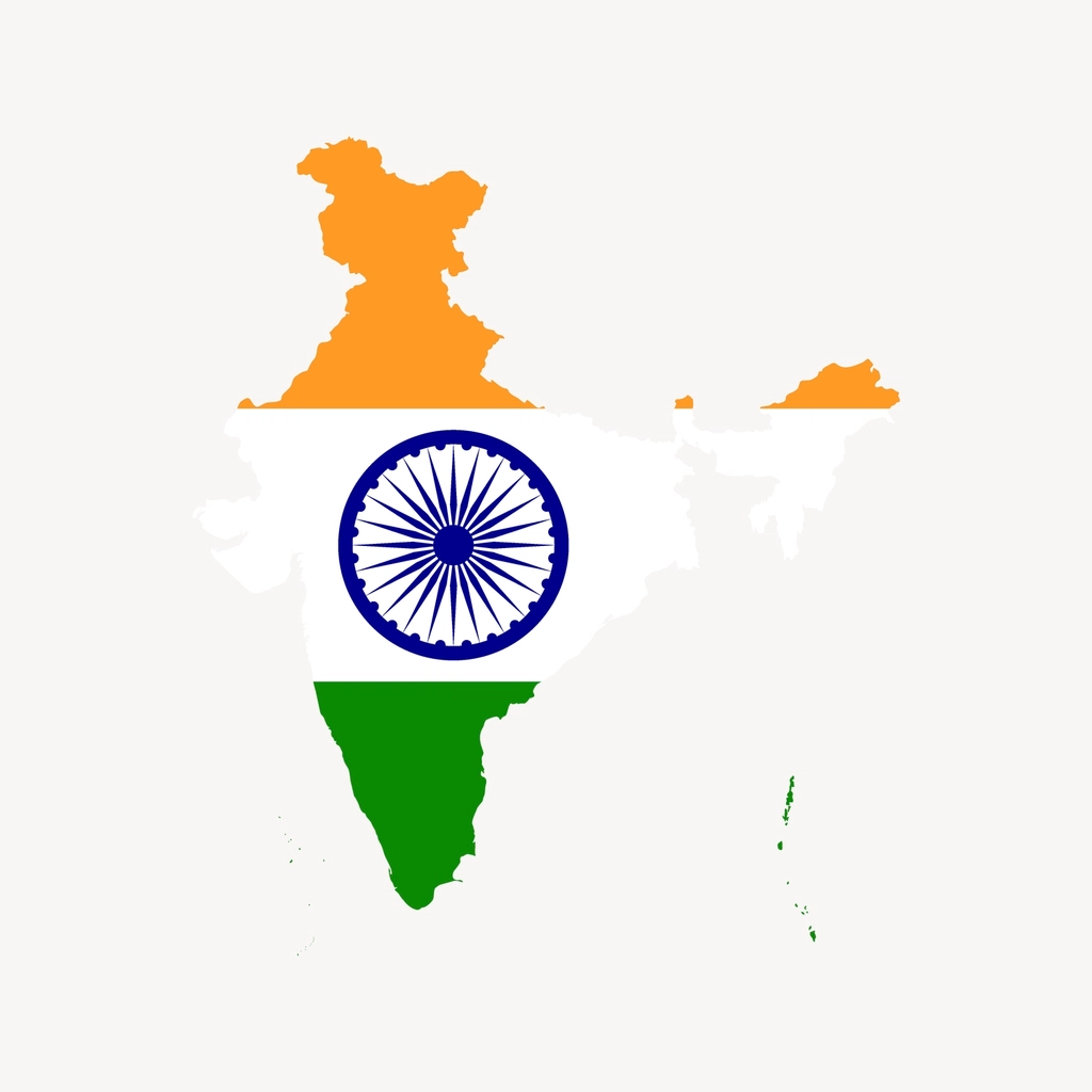 India flag map collage element